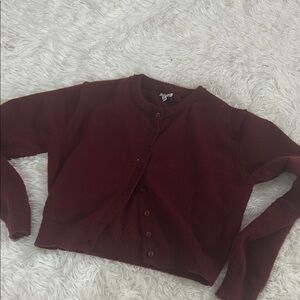 Garage Red Cardigan Sweater Classic Knit